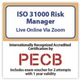 PECB ISO 31000 Risk Manager Live Online - English - 2 PECB Exam Attempts Included.