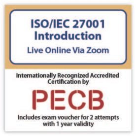 PECB ISO/IEC 27001 Introduction Live online - English - 2 PECB Exam Attempts Included