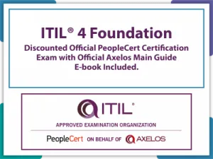 Buy PeopleCert ITIL 4 Foundation exam discounted voucher with official Axelos e-book