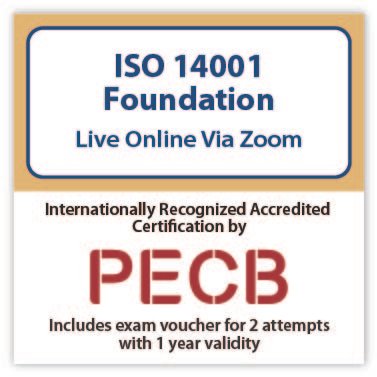 ISO 14001 Foundation -  Live Online – English – 2 Exam Attempts Included