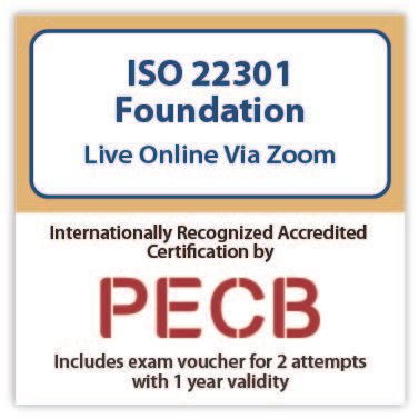 ISO 22301 Foundation Live Online English – 2 PECB Exam Attempts Included