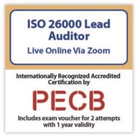 ISO 26000 Lead Auditor -  Live Online – English – 2 Exam Attempts Included
