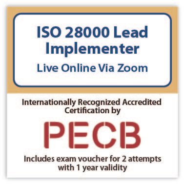 ISO 28000 Lead Implementer – Live Online – English – 2 Exam Attempts Included 1 ISO 28000 Lead Implementer