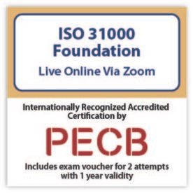 ISO 31000 Foundation – Live Online – English – 2 PECB Exam Attempts Included