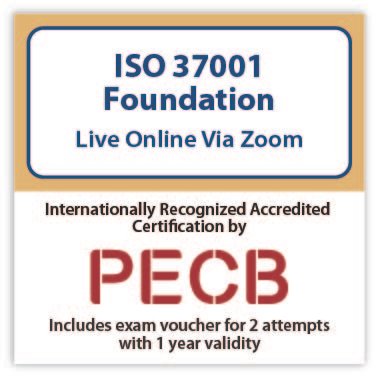 ISO 37001 Foundation – Live Online – English – 2 PECB Exam Attempts Included
