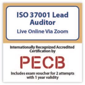 ISO 37001 Lead Auditor - Live Online - English - 2 PECB Exam Attempts Included