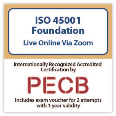 ISO 45001 Foundation – Live Online – English – 2 Exam Attempts Included