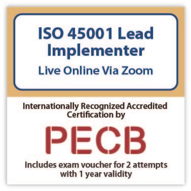 ISO 45001 Lead Implementer – Live Online – English – 2 Exam Attempts Included