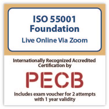 ISO 55001 Foundation - Live Online – English – 2 Exam Attempts Included - New Course Offer