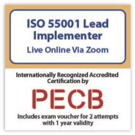 ISO 55001 Lead Implementer Live Online – English – 2 Exam Attempts Included