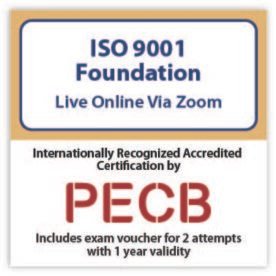 ISO 9001 Foundation - Live Online – English – 2 Exam Attempts Included