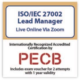 ISO/IEC 27002 Lead Manager – Live Online – English – 2 Exam Attempts Included