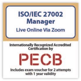 ISO/IEC 27002 Manager – Live Online – English – 2 Exam Attempts Included