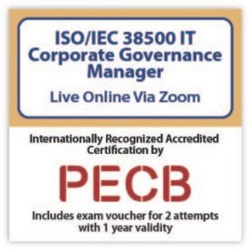 ISO/IEC 38500 IT Corporate Governance Manager – Live Online – English – 2 Exam Attempts Included