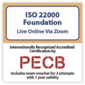 PECB ISO 22000 Foundation Live online in English