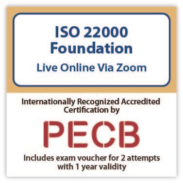 PECB ISO 22000 Foundation Live online in English - New Course Offer