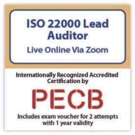 PECB ISO 22000 Lead Auditor Live Online in English
