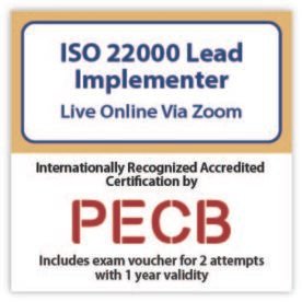 PECB ISO 22000 Lead Implementer Live online in English