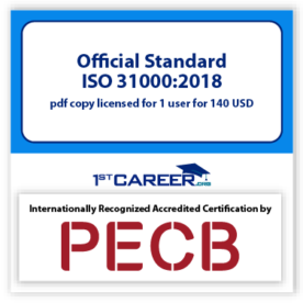 Official Standard ISO 31000:2018 pdf copy licensed for 1 user for $ 167 USD