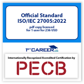 Official Standard ISO/IEC 27005:2022 pdf copy licensed for 1 user for $280 USD