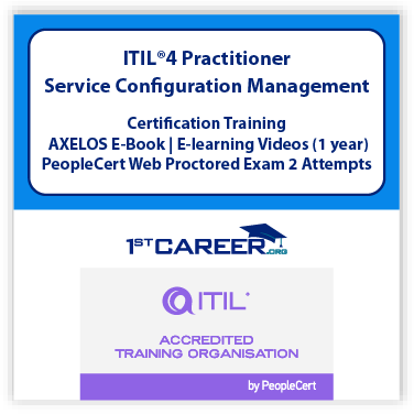 ITIL®4 Practitioner: Service Configuration Management Practice E-Learning in English, On demand Training Videos with Official PeopleCert Certification Exam 2 Attempts & Official Axelos Main Guide E-book Included. 1 ITIL®4 Practitioner: Service Configuration Management E-Learning