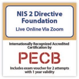 NIS 2 Directive Foundation – Live Online – English – 2 PECB Exam Attempts Included