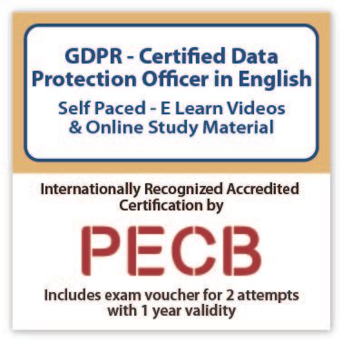 PECB GDPR - Certified Data Protection Officer (CDPO) (eLearning) - English- 2 Exam Attempts Included