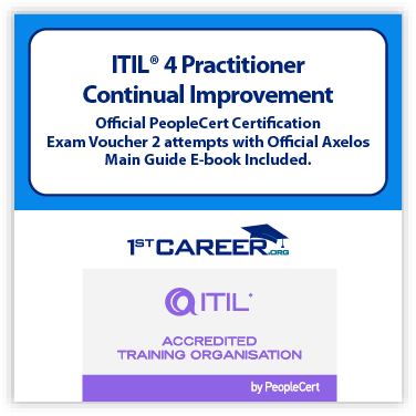 ITIL 4 Practitioner: Continual Improvement Official PeopleCert Certification Exam Voucher 2 attempts with Official Axelos Main Guide E-book Included. code: ITIL4CI-Ex-2 - New Course Offer