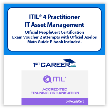 ITIL 4 Practitioner: IT Asset Management Official PeopleCert Certification Exam Voucher 2 attempts with Official Axelos Main Guide E-book Included. Course code: ITIL4ITAM-Ex-2