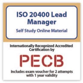 ISO 20400 Lead Manager Self-study PECB Exam 2 Attempts Included.