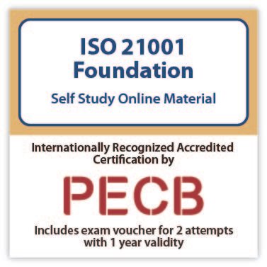 ISO/IEC 21001 Foundation Self-study with PECB Exam 2 Attempts Included.