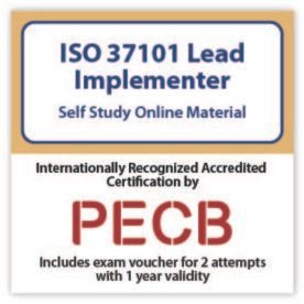 ISO 37101 Lead Implementer Self-study with PECB Exam 2 Attempts Included.