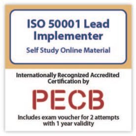 ISO 50001 Lead Implementer Self-study with PECB Exam 2 Attempts Included.